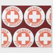 Papier Cadeau Panneau de brigade de pompiers membre Croix-Rouge (Plat)