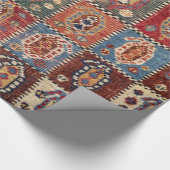 Papier Cadeau Panneau de contrôle Perse Fars Brown Rouge Vert (Coin)