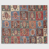 Papier Cadeau Panneau de contrôle Perse Fars Brown Rouge Vert (Plat)