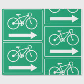 Papier Cadeau Panneau de direction flèche droite voie cyclable v (Plat)