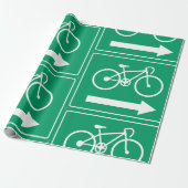 Papier Cadeau Panneau de direction flèche droite voie cyclable v (Déroulé)