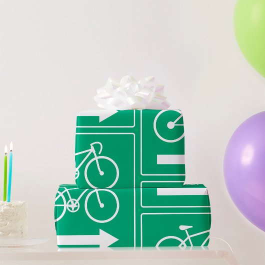 Papier Cadeau Panneau de direction flèche droite voie cyclable v