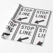 Papier Cadeau Panneau de ligne d'arrêt (Déroulé)