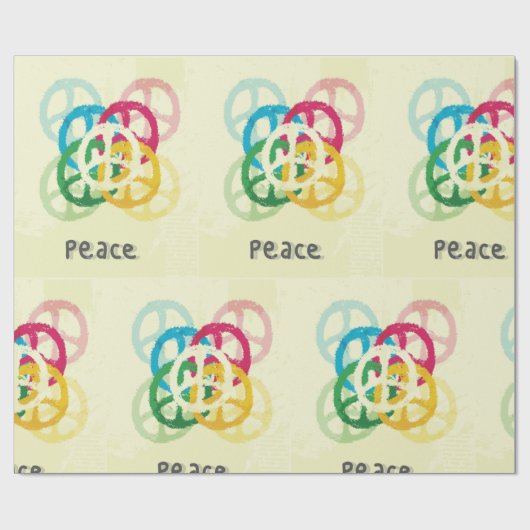 Papier Cadeau Panneau de paix (Plat)