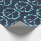 Papier Cadeau Panneau de paix, bleu (Coin)