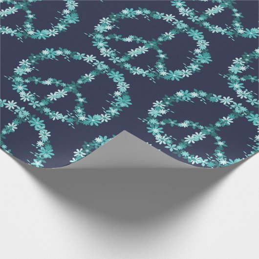 Papier Cadeau Panneau de paix, bleu (Coin)