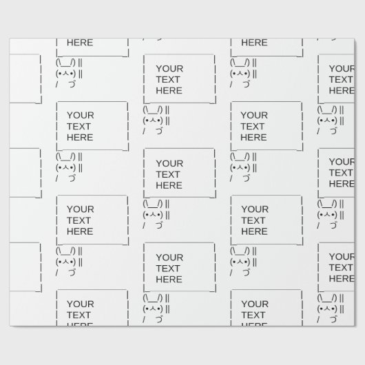 Papier Cadeau Panneau de protestation Rabbit / Art texte ASCII p (Plat)