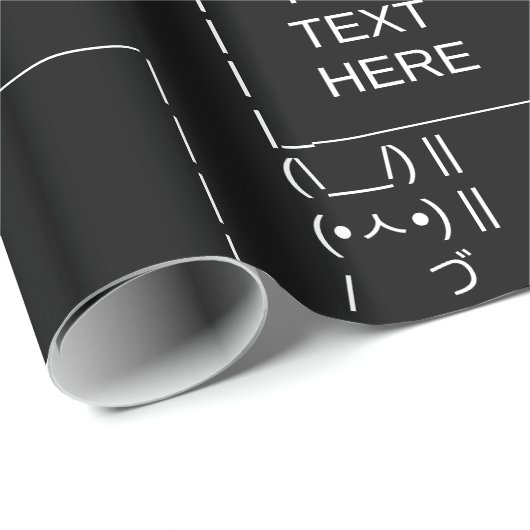 Papier Cadeau Panneau de protestation Rabbit / Art texte ASCII p (Coin rond)