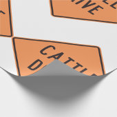 Papier Cadeau Panneau de route de Cattle Drive