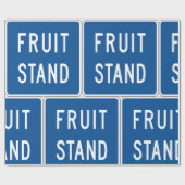 Papier Cadeau Panneau de route de stand de fruits (Plat)