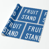Papier Cadeau Panneau de route de stand de fruits (Déroulé)