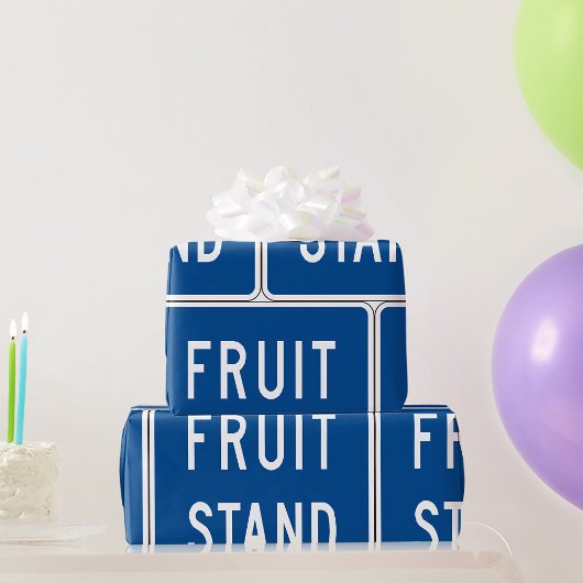 Papier Cadeau Panneau de route de stand de fruits