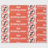 Papier Cadeau Panneau de sécurité de l'eau potable (Plat)