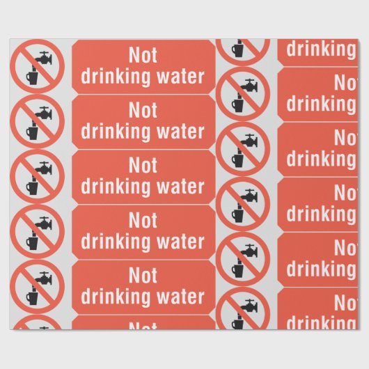 Papier Cadeau Panneau de sécurité de l'eau potable (Plat)