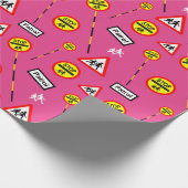 Papier Cadeau Panneau de sécurité Pink School Crossing Patrol (Coin)