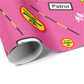Papier Cadeau Panneau de sécurité Pink School Crossing Patrol (Coin rond)
