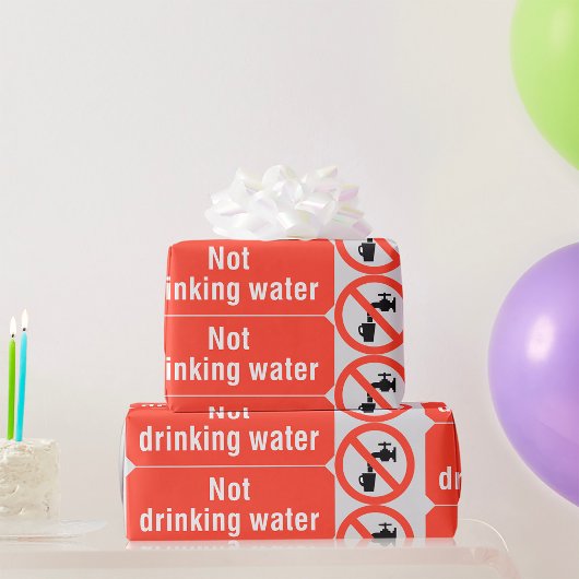 Papier Cadeau Panneau de sécurité pour eau non potable