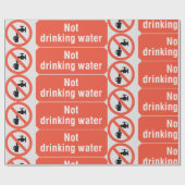 Papier Cadeau Panneau de sécurité pour eau non potable (Plat)