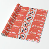 Papier Cadeau Panneau de sécurité pour eau non potable (Déroulé)