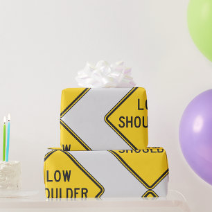Papier Cadeau Panneau de signalisation à épaulement bas