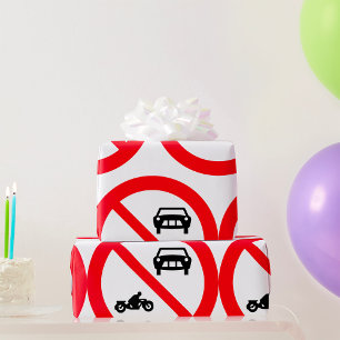 Papier Cadeau Panneau de signalisation 'Aucun véhicule'