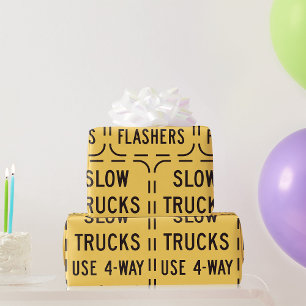 Papier Cadeau Panneau de signalisation pour camions lents