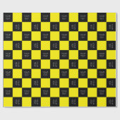 Papier Cadeau Panneau de voiture d'essai de collision noir et ja (Plat)