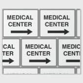 Papier Cadeau Panneau du Centre Médical (Plat)