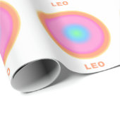 Papier Cadeau Panneau Leo Zodiac Dégradé (Coin rond)