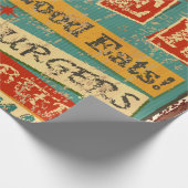 Papier Cadeau Panneau métallique vintage Roadside Diner, diner,  (Coin)