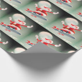 Papier Cadeau Panneau Père Noël de vol plané (Coin)