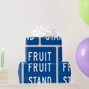Papier Cadeau Panneau routier du socle de fruits