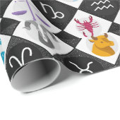 Papier Cadeau Panneau solaire Zodiac Calendrier Astrologie Thund (Coin rond)