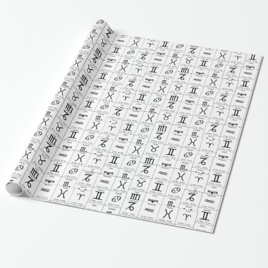 Papier Cadeau Panneau solaire Zodiac Calendrier Astrologie Thund (Déroulé)