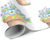 Papier Cadeau Panneaux aquarelle pointillés (Coin rond)