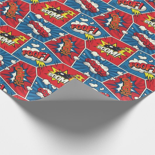 Papier Cadeau Panneaux de bandes dessinées Pop Art (Coin)