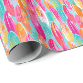 Papier Cadeau Panneaux de Surfs tropicaux de Palm Beach (Coin rond)