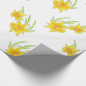 Papier Cadeau Panneaux jonquilles et Motif aquarelle (Coin)