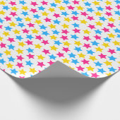 Papier Cadeau Panorama Pansexual Fierté Drapeau Étoiles rose ble (Coin)