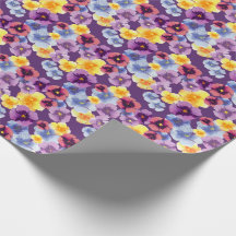 Pansées Violettes Floral Boho Illustré à la Main