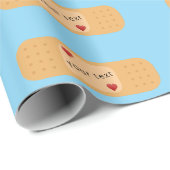 Papier Cadeau Pansement personnalisable avec texte (Coin rond)