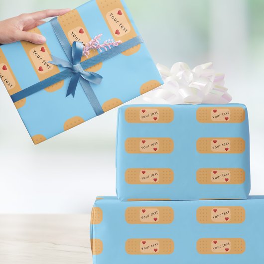 Papier Cadeau Pansement personnalisable avec texte