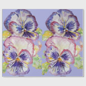 Papier Cadeau Panseuse Purple fleurs de printemps floral Aquarel (Plat)