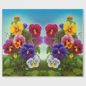 Papier Cadeau Pansies colorées -AI ART (Plat)