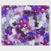 Papier Cadeau Pansies Colorées, Jolies Fleurs, (Plat)
