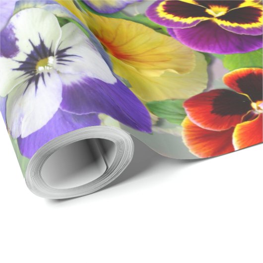 Papier Cadeau Pansy Collage (Coin rond)