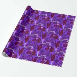 Papier Cadeau Panther Tropical Violet Arc-en-ciel