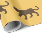 Papier Cadeau Panthère dorée marron (Coin rond)