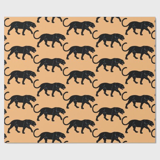 Papier Cadeau panthère noir (Plat)