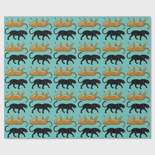 Papier Cadeau panthère noir (Plat)